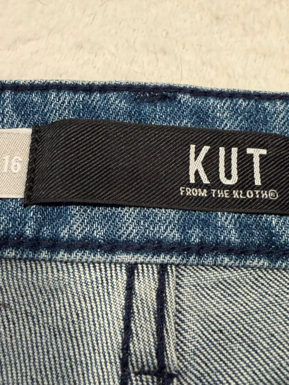 Kut from the Kloth denim cutoff JANE high rise long short, 16